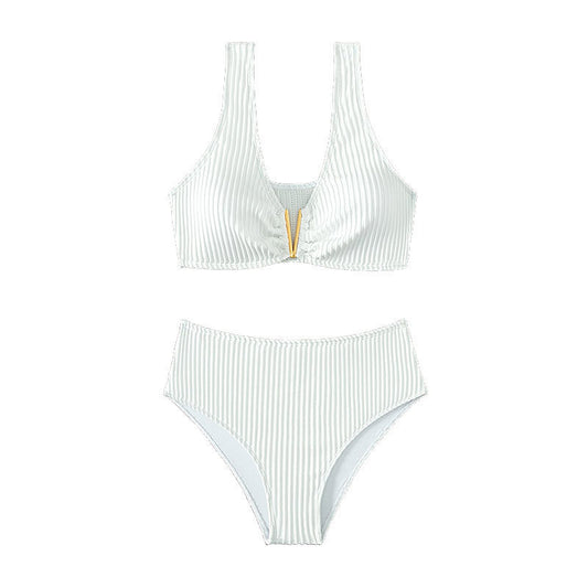 Black high-waist nylon intimate bikini set - product image 1